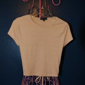 FADED ROSE Tan Crop Top